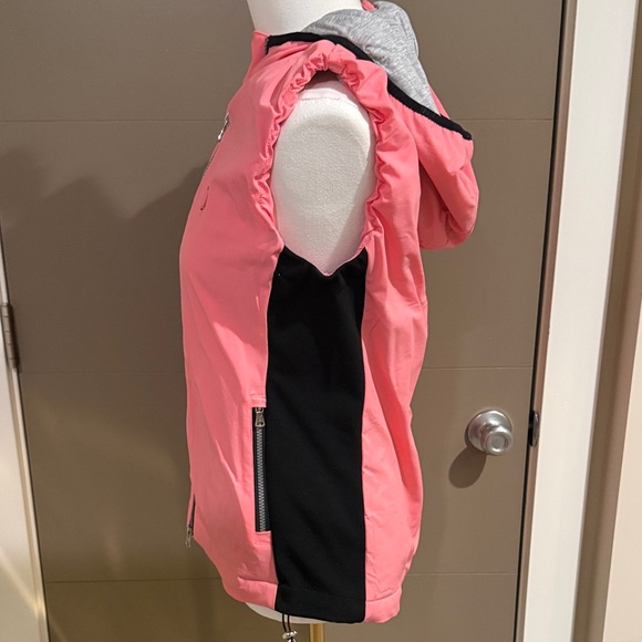 Women's Pink Lightly Quilted Hooded Vest - Picture 4 of 9